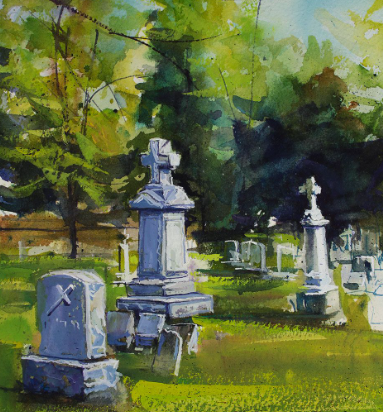 Painting of a Graveyard